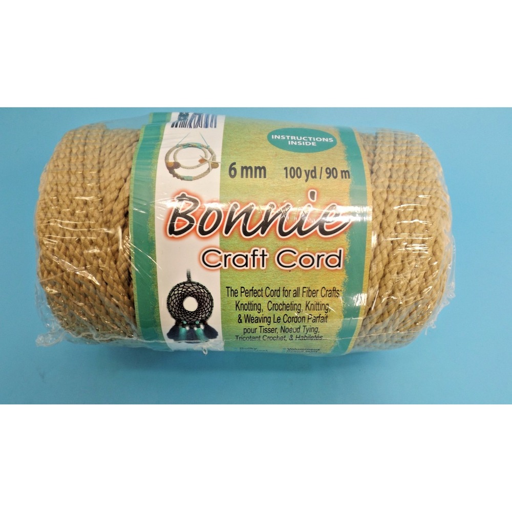*NEW* ! 🪢Bonnie Macrame Craft Cord Large Roll - 6mm X 100yd - JUTE color